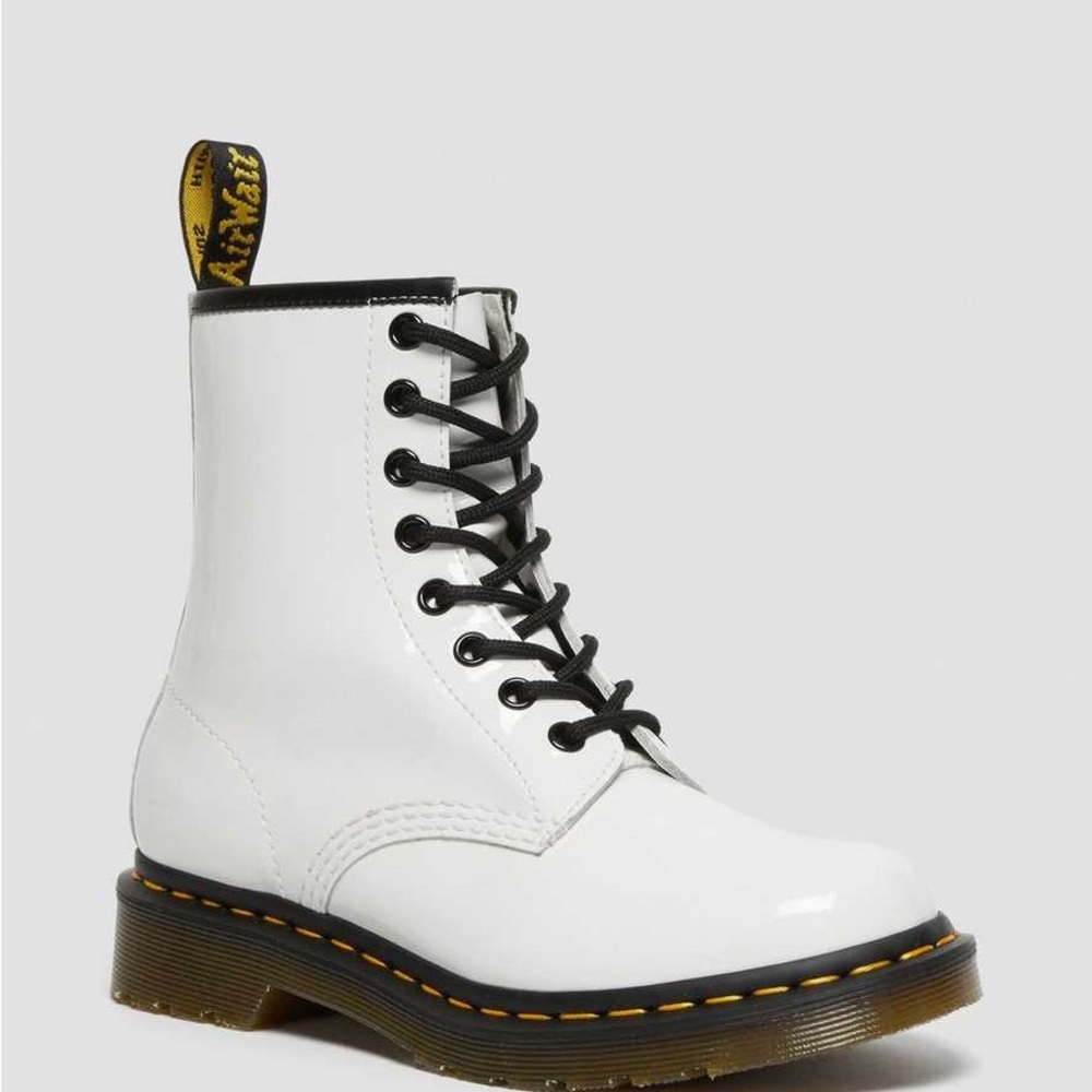 Dr. Martens White Leather Combat Boots